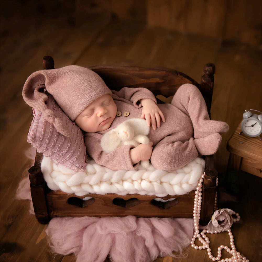 Newborn Baby Photography Props Full Sleeves Romper Outfits With Hat For Infant Toddler Studio