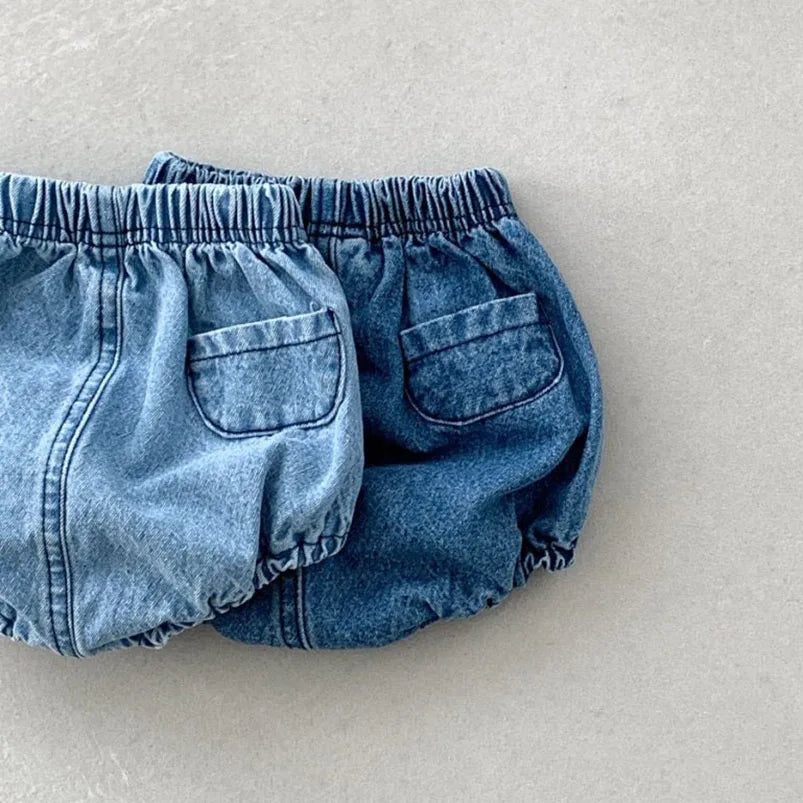 Adorable Baby Boys Shorts Summer Casual Denim Short Pants for Toddler Girls Pockets Design Clothing Children Jeans Pants 0-24M
