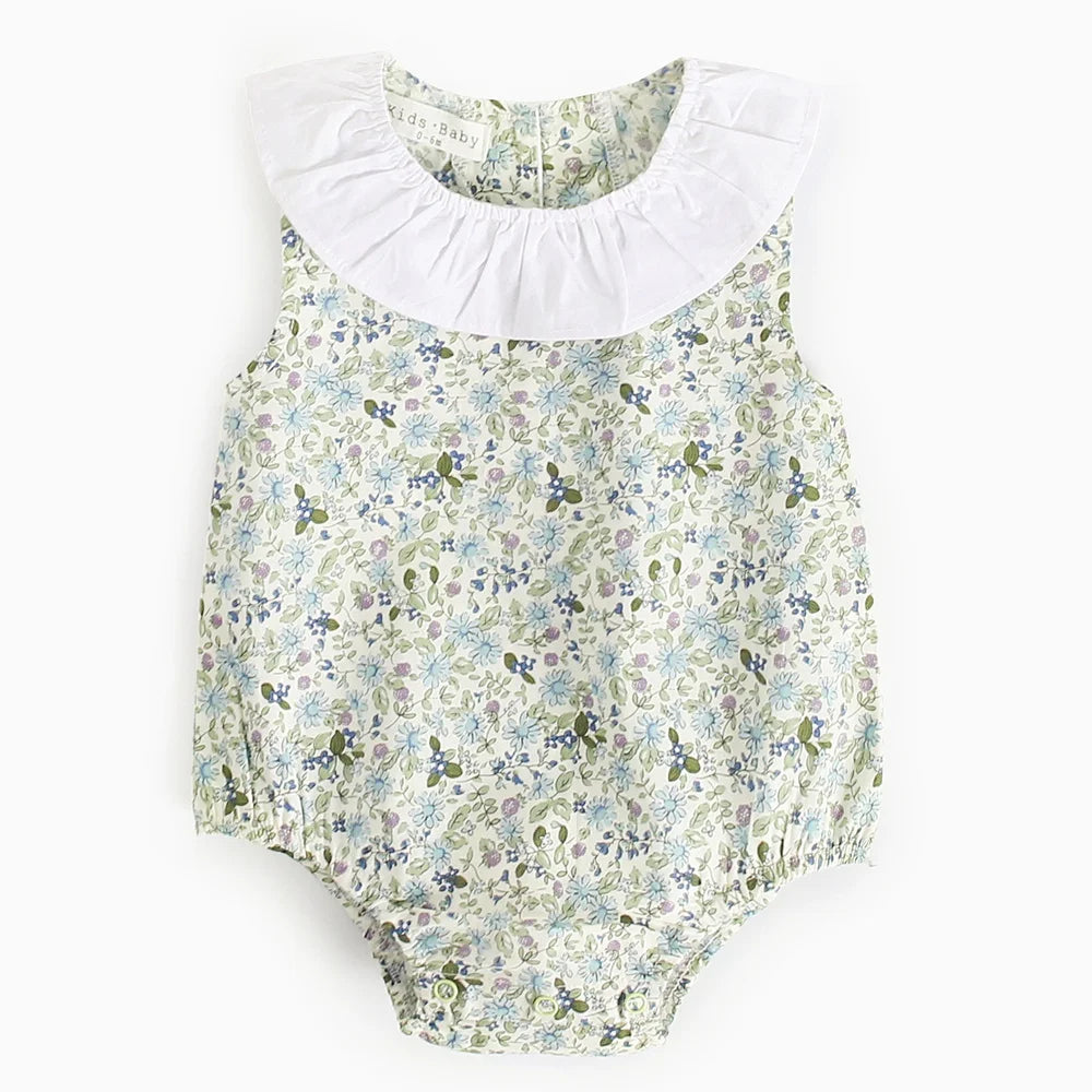 Sanlutoz Summer Cotton Floral Baby Clothing Cute Sleeveless Baby Girls Bodysuits