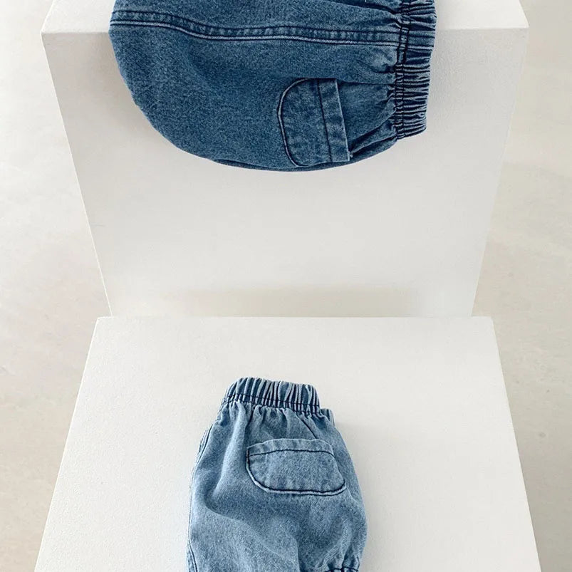 Adorable Baby Boys Shorts Summer Casual Denim Short Pants for Toddler Girls Pockets Design Clothing Children Jeans Pants 0-24M