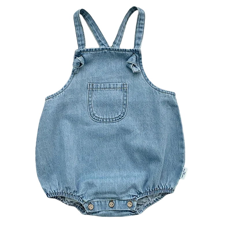 2025 Baby Boy Girl Romper Cowboy Sleeveless Jumpsuit Toddler Baby Boy Girl Romper Solid Color Boy Casual Costume Baby Romper