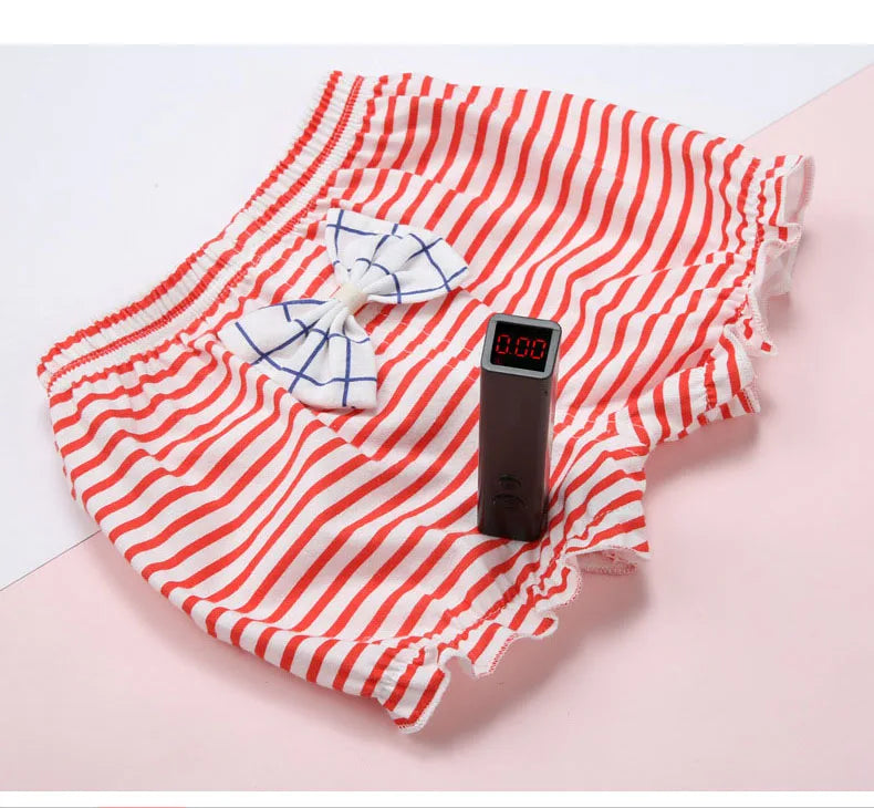 Girl Baby Shorts 100%Cotton Kids Infant Fashion Stripe Bow Panties For 6-24 Months Children High-Quality Falbala Underpants Gift