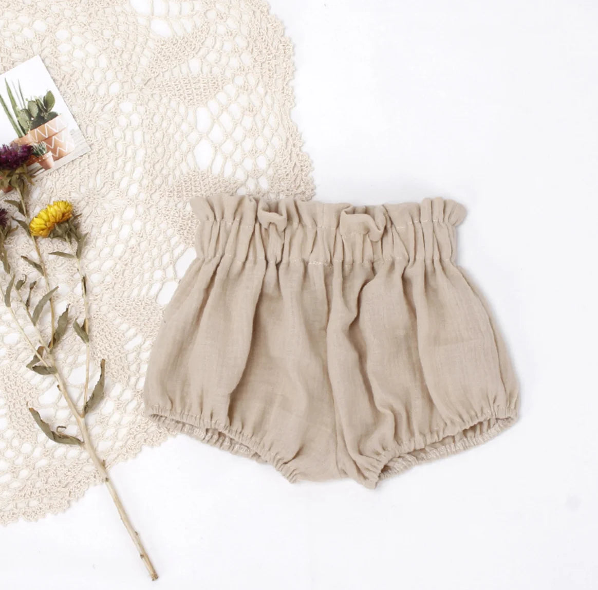 Adorable Little Boy and Girls Shorts Summer Soft Breathable Muslim Cotton Infant Kids Bloomers Elastics Waist Children Shorts