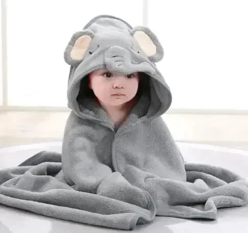 Bath Bathrobe Toddler Infant Towel Boy Girl Blankets Swaddle With Hood Cartoon Coral Fleece Towel Blanket Newborn Kids Bedding