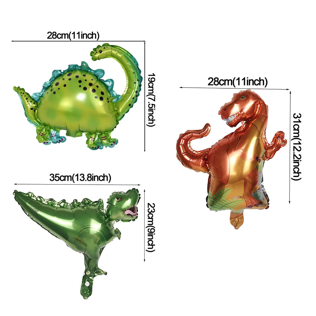 21pcs Dinosaur Birthday Decorations Avocado Green Number Dino Balloon Set Kids First Birthday Party Supplies Dinosaurios Globos