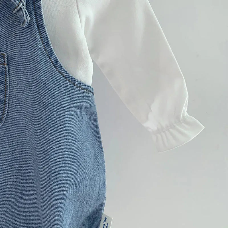 2025 Baby Boy Girl Romper Cowboy Sleeveless Jumpsuit Toddler Baby Boy Girl Romper Solid Color Boy Casual Costume Baby Romper