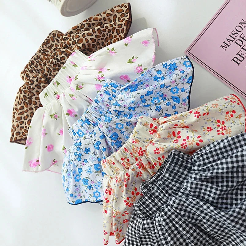 Infant Baby Girls Floral Tutu Skirt Shorts Kids Flower Bloomer Elastic Waist Summer Skorts for Casual Shorts Children Clothes