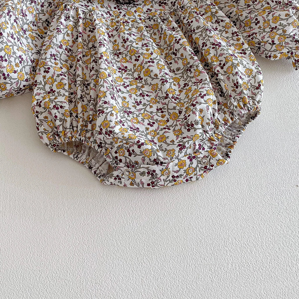 Baby Girls Rompers Spring Infant Girls Fashion Floral Long Sleeve Ruffles Jumpsuit Newborn Baby Bodysuits Baby Girl Clothes 0-24