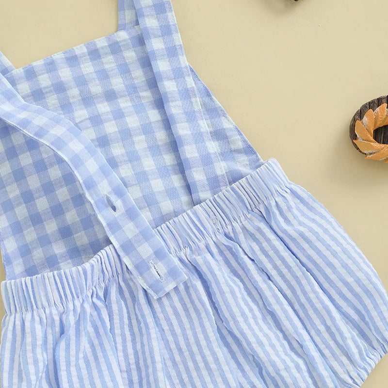 Baby Boys Rompers 1st Birthday Clothes Letter Embroidery Sleeveless Summer Bodysuits Jumpsuits