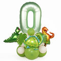 21pcs Dinosaur Birthday Decorations Avocado Green Number Dino Balloon Set Kids First Birthday Party Supplies Dinosaurios Globos