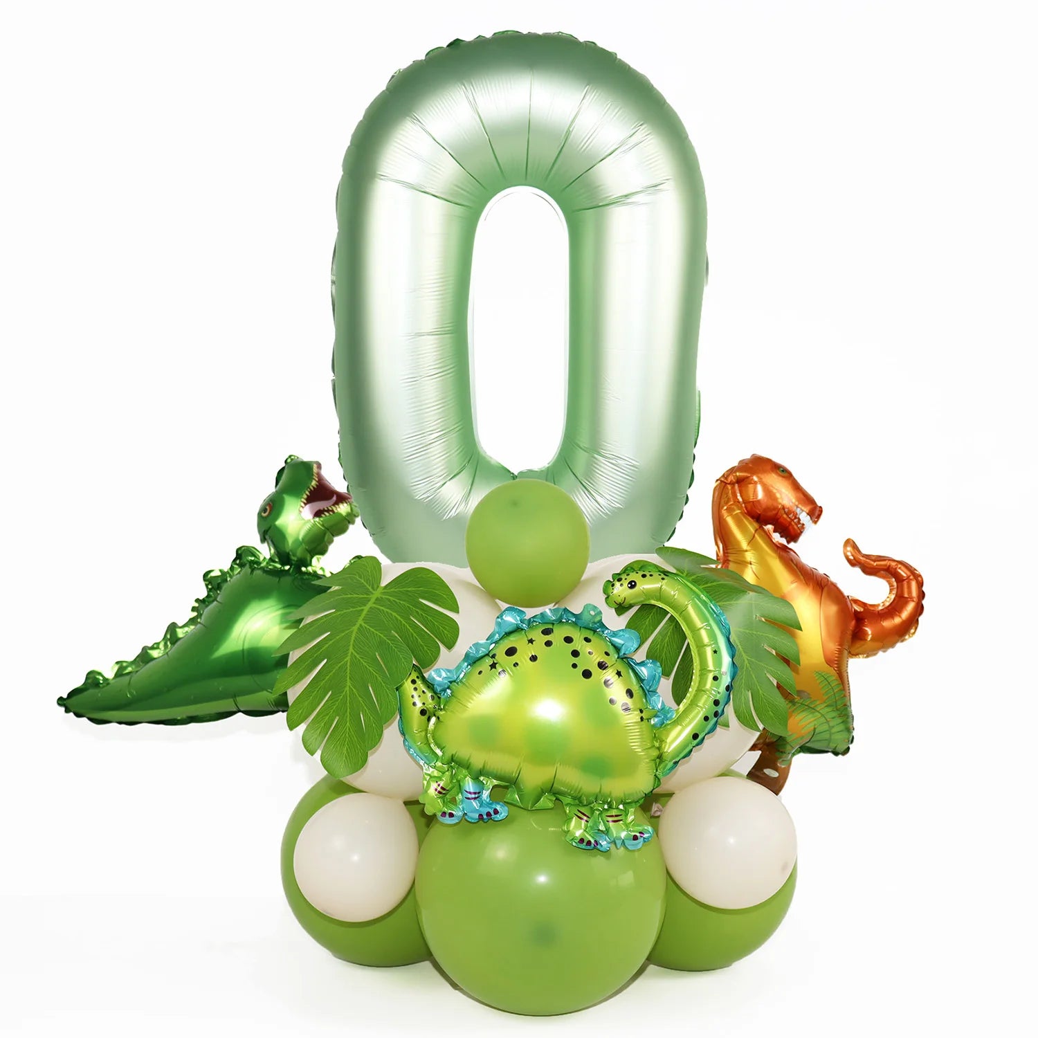 21pcs Dinosaur Birthday Decorations Avocado Green Number Dino Balloon Set Kids First Birthday Party Supplies Dinosaurios Globos