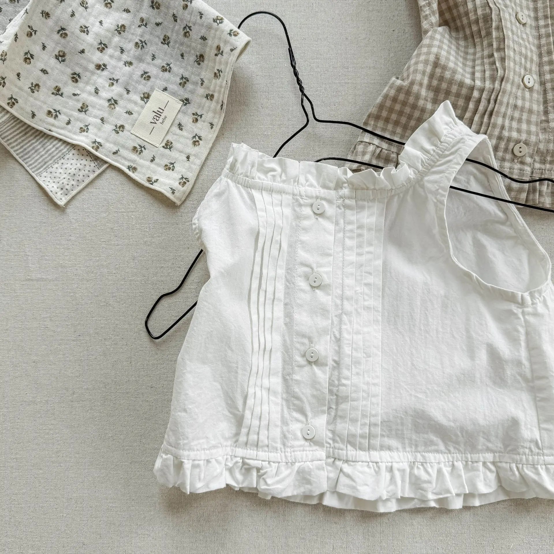 2025 Summer New Girls Sleeveless Shirts Children Cotton Vest For Princess Infant Girls Blouse Baby Loose Tops Kids Clothes