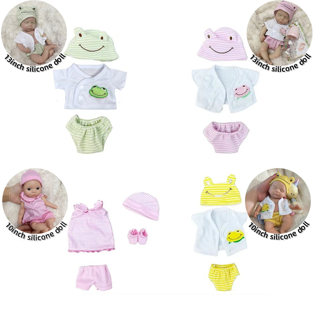 4 styles Bebe Reborn Doll Clothes Suit for 10 or 13Inch Reborn Silicone Baby Dolls High Quality Outfits Reborn Doll Accessories
