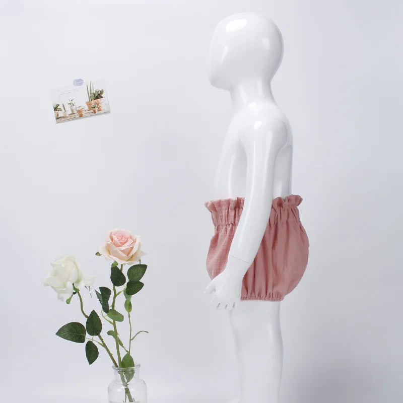 Adorable Little Boy and Girls Shorts Summer Soft Breathable Muslim Cotton Infant Kids Bloomers Elastics Waist Children Shorts