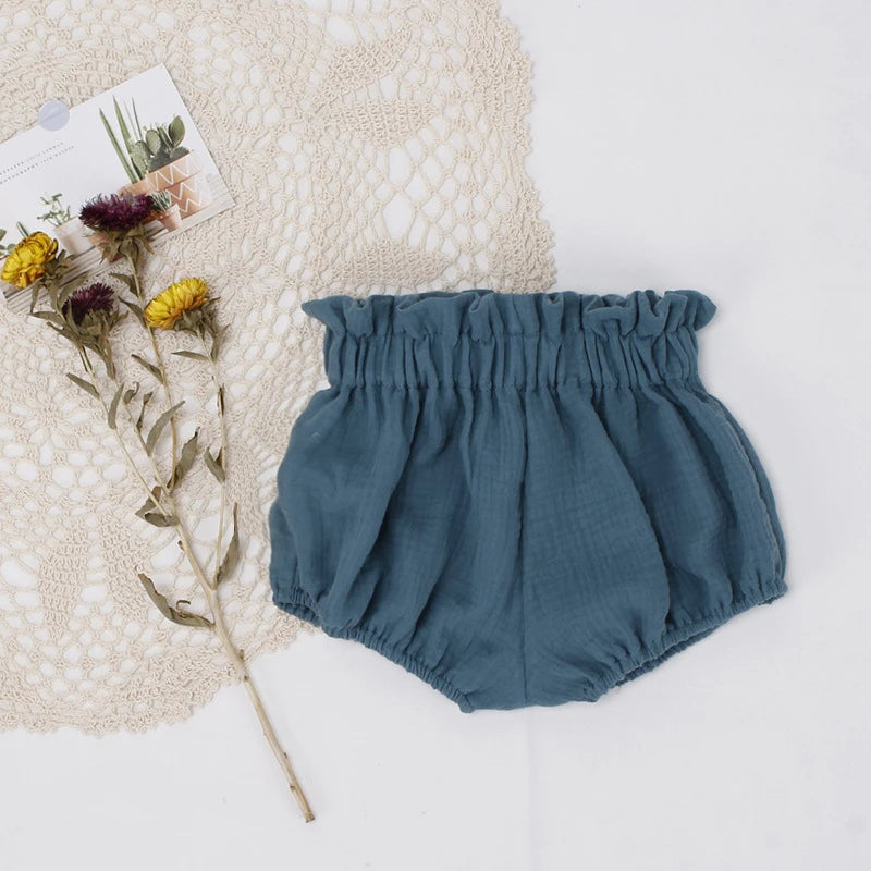 Adorable Little Boy and Girls Shorts Summer Soft Breathable Muslim Cotton Infant Kids Bloomers Elastics Waist Children Shorts