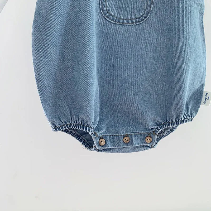 2025 Baby Boy Girl Romper Cowboy Sleeveless Jumpsuit Toddler Baby Boy Girl Romper Solid Color Boy Casual Costume Baby Romper