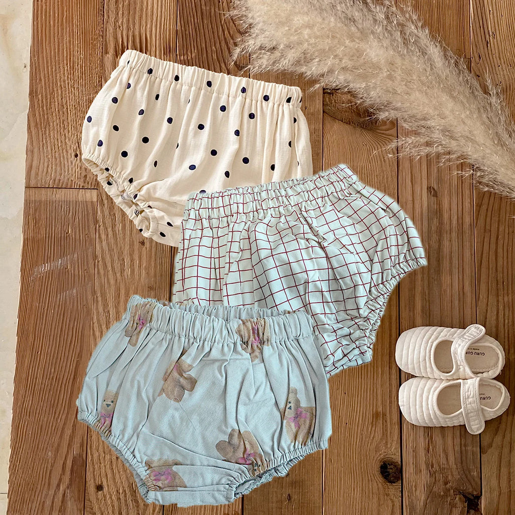 Baby Shorts for Girls Boys Summer Bloomers Cotton Breathable Cloth Diaper Cover Infant Dot Bloomer Plaid Newborn Baby Clothes