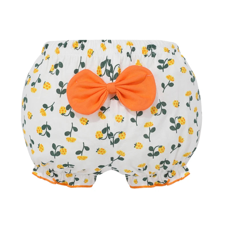 Girl Baby Shorts 100%Cotton Kids Infant Fashion Stripe Bow Panties For 6-24 Months Children High-Quality Falbala Underpants Gift