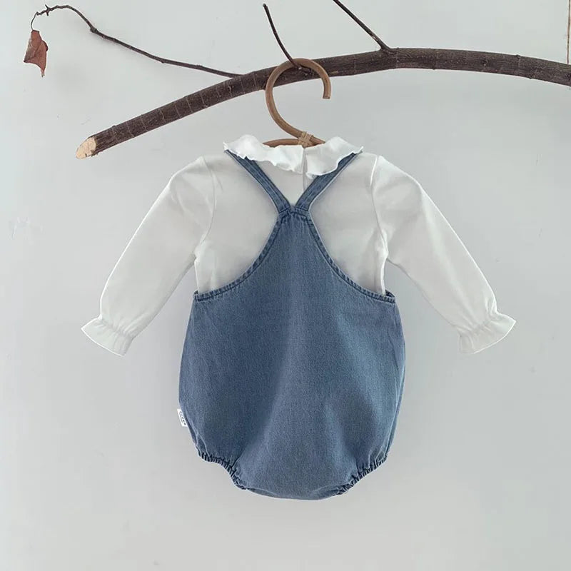 2025 Baby Boy Girl Romper Cowboy Sleeveless Jumpsuit Toddler Baby Boy Girl Romper Solid Color Boy Casual Costume Baby Romper