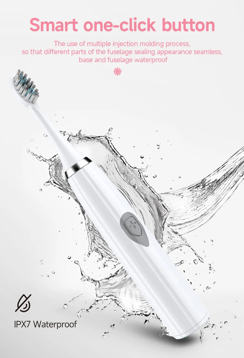 Electric Toothbrush for Adults Soft DuPont Bristle Portable Battery Endurance IPX6 Waterproof Intelligent Effective Oral Care