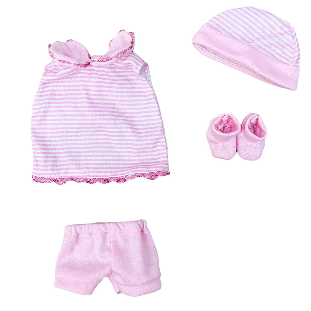 4 styles Bebe Reborn Doll Clothes Suit for 10 or 13Inch Reborn Silicone Baby Dolls High Quality Outfits Reborn Doll Accessories