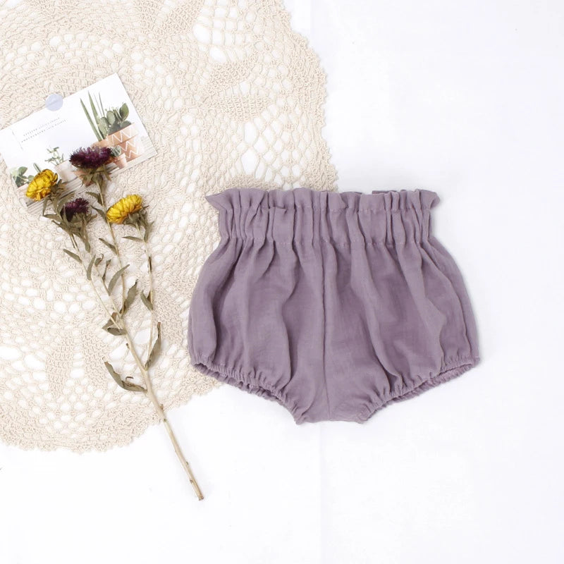 Adorable Little Boy and Girls Shorts Summer Soft Breathable Muslim Cotton Infant Kids Bloomers Elastics Waist Children Shorts