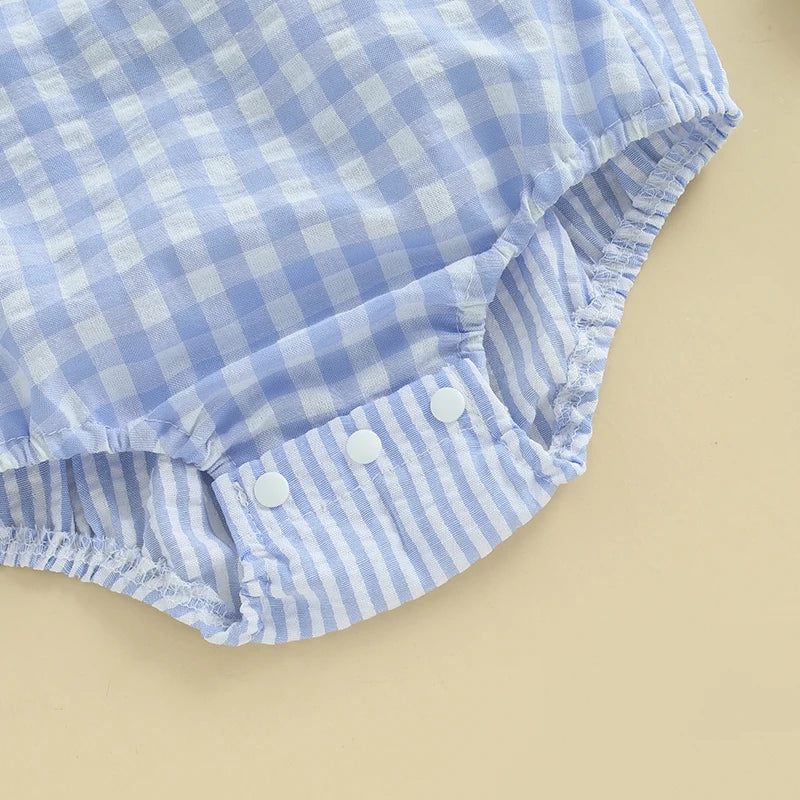 Baby Boys Rompers 1st Birthday Clothes Letter Embroidery Sleeveless Summer Bodysuits Jumpsuits