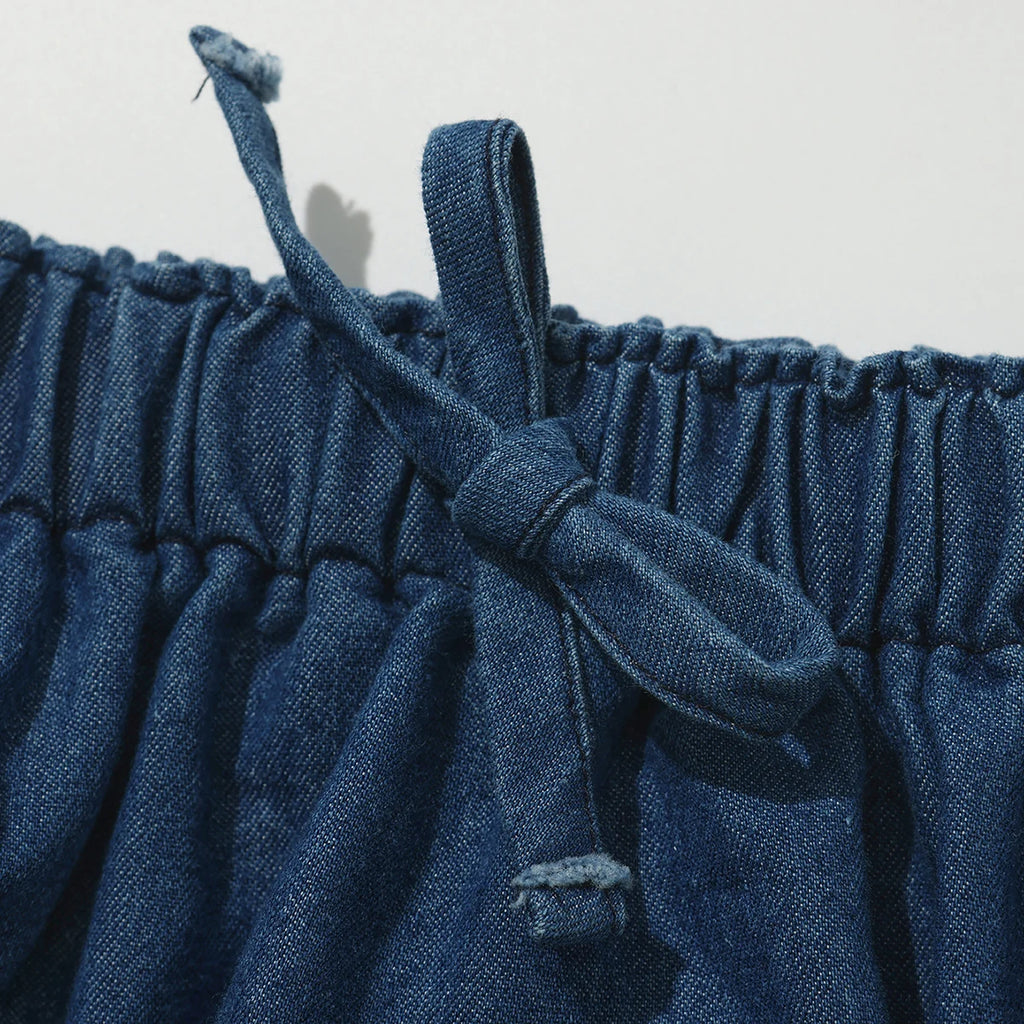 Newborn Baby Denim Bloomers Shorts Soft Cozy Cotton Toddler Boys Girls Summer Shorts Pants with Pockets Kids Clothing 0-3T