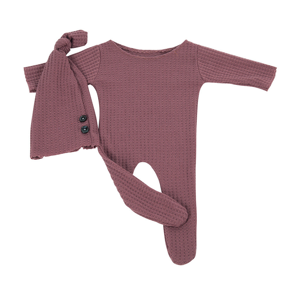 Newborn Baby Photography Props Full Sleeves Romper Outfits With Hat For Infant Toddler Studio